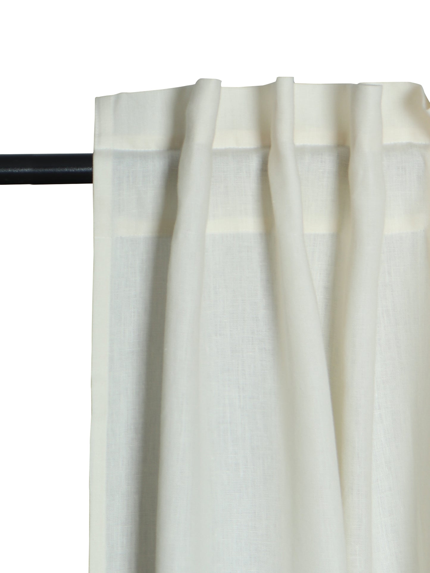 Door Curtain with Patchwork Cotton Blend White - 52" X 84" (Hidden Loop)