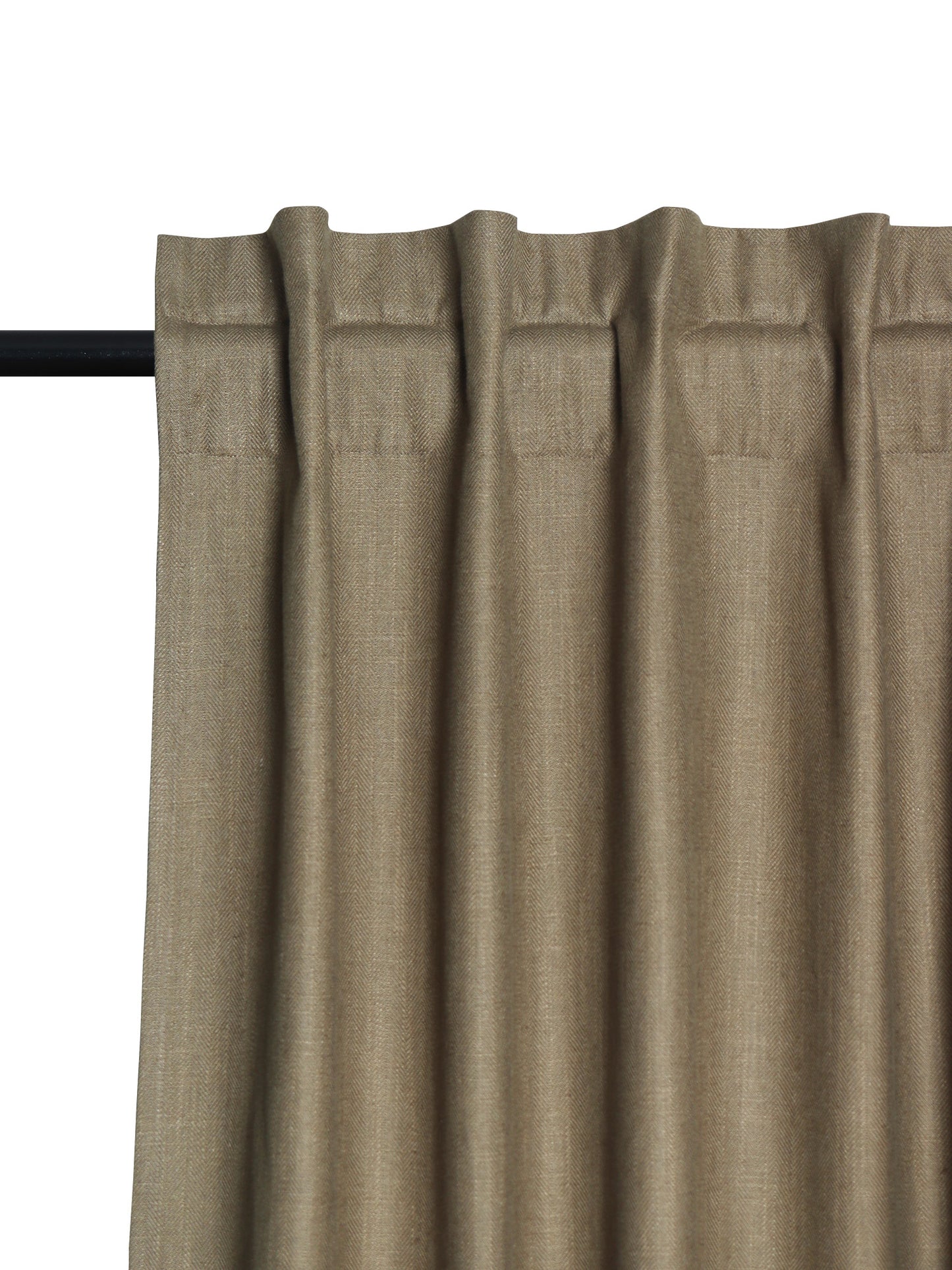 Door Curtain Cotton Blend Solid Brown - 52" X 84" (Hidden Loop)