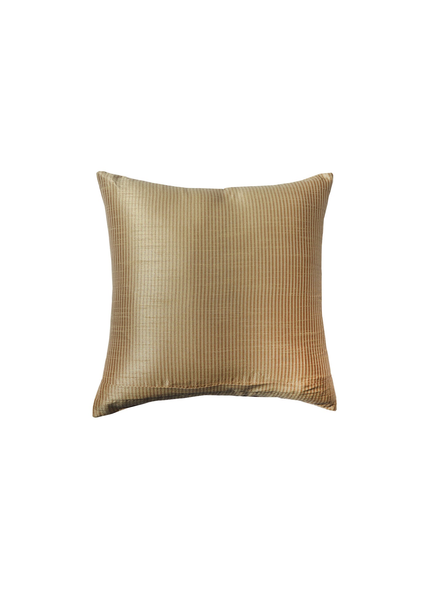 Cushion Cover for Sofa, Bed | Varanasi Silk with Floral Embroidery | Golden - 16x16in(40x40cm) (Pack of 1)