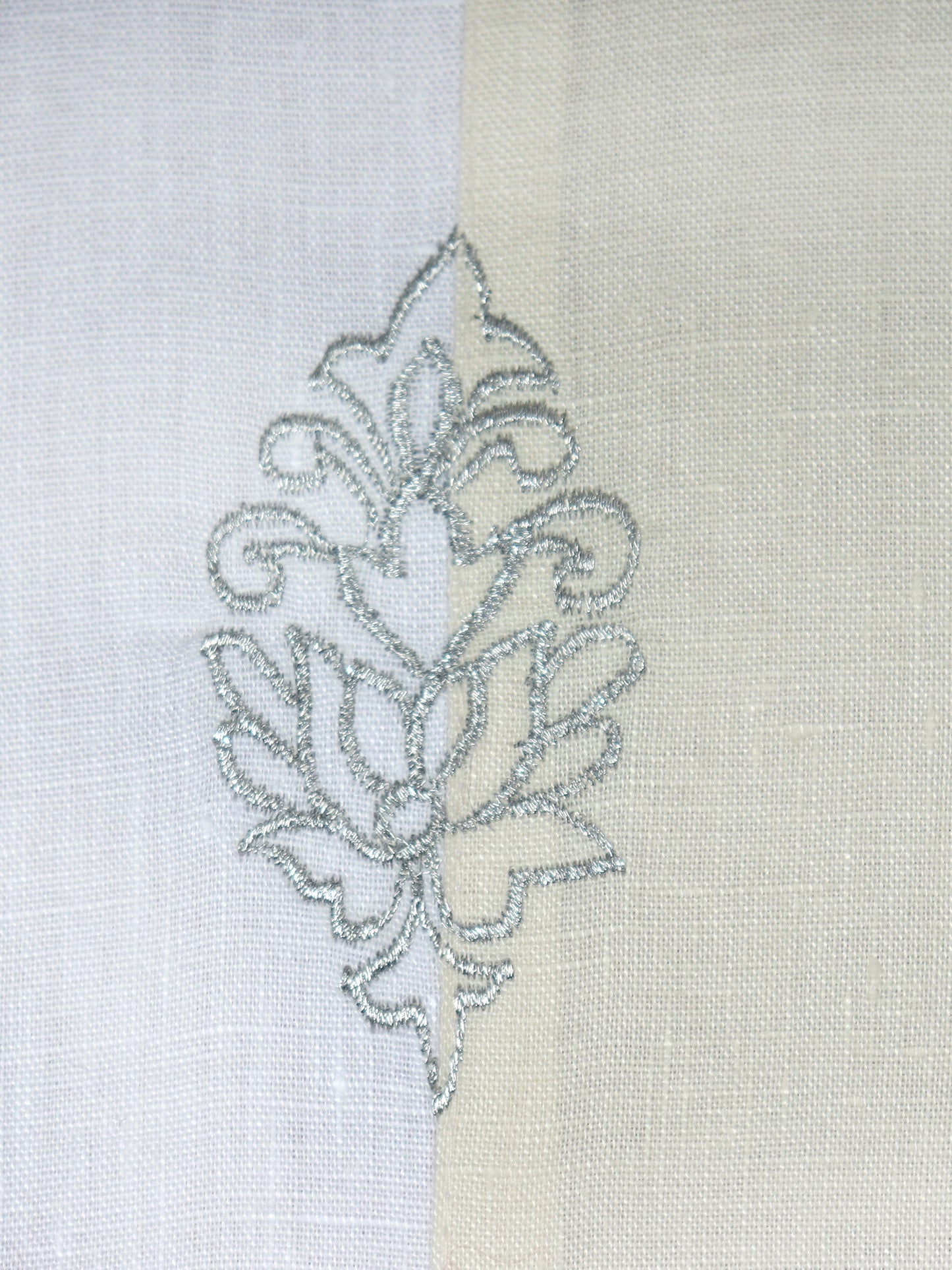 ZEBA World Square Cushion Cover for Sofa, Bed | Patchwork with Zari Hand Embroidery - Linen | Beige - 16x16in(40x40cm) (Pack of 1)