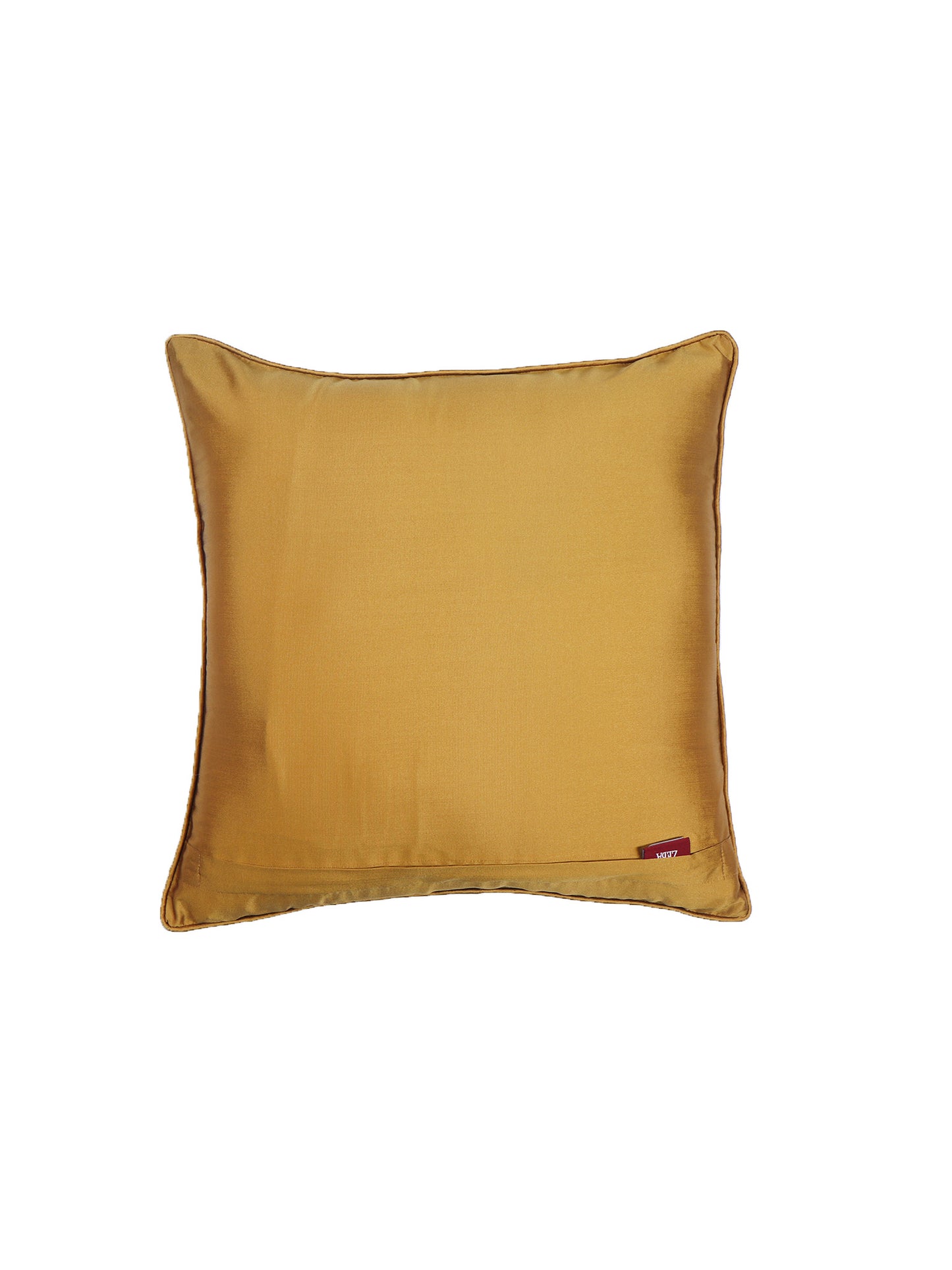 Cushion Cover for Sofa, Bed Varanasi Silk Motif with Cord Piping Pink Gold - 16x16in(40x40cm) (Pack of 5)