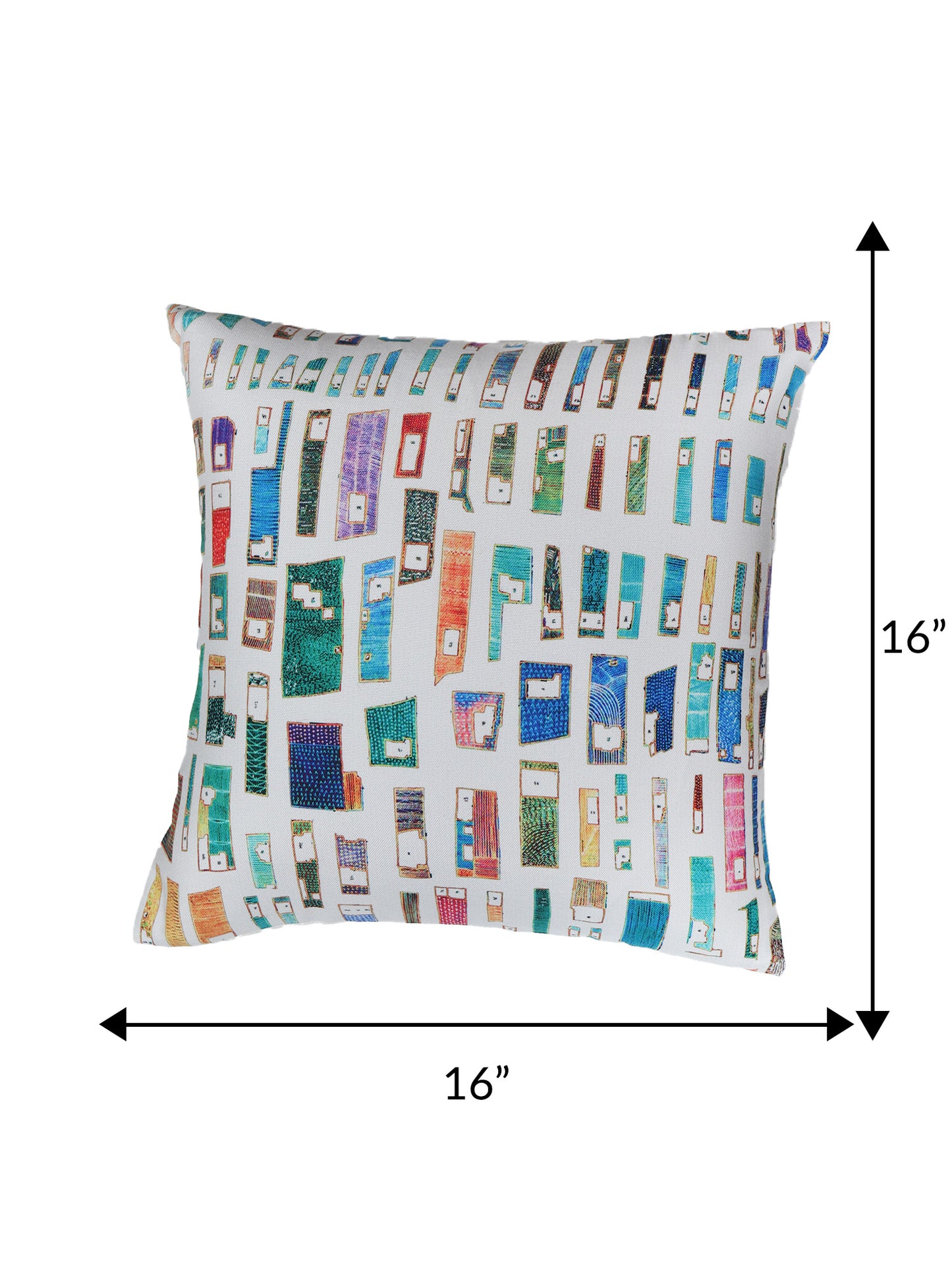 ZEBA World Square Kids Room Cushion Cover for Sofa, Bed | Printed Contemporary Art - Polycanvas | Multicolor - 16x16in(40x40cm) (Pack of 1)
