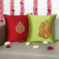 Cushion Cover for Sofa, Bed | Polyester  Motif Paisley Embroidery | Multi Color - 16x16in(40x40cm) (Pack of 2)