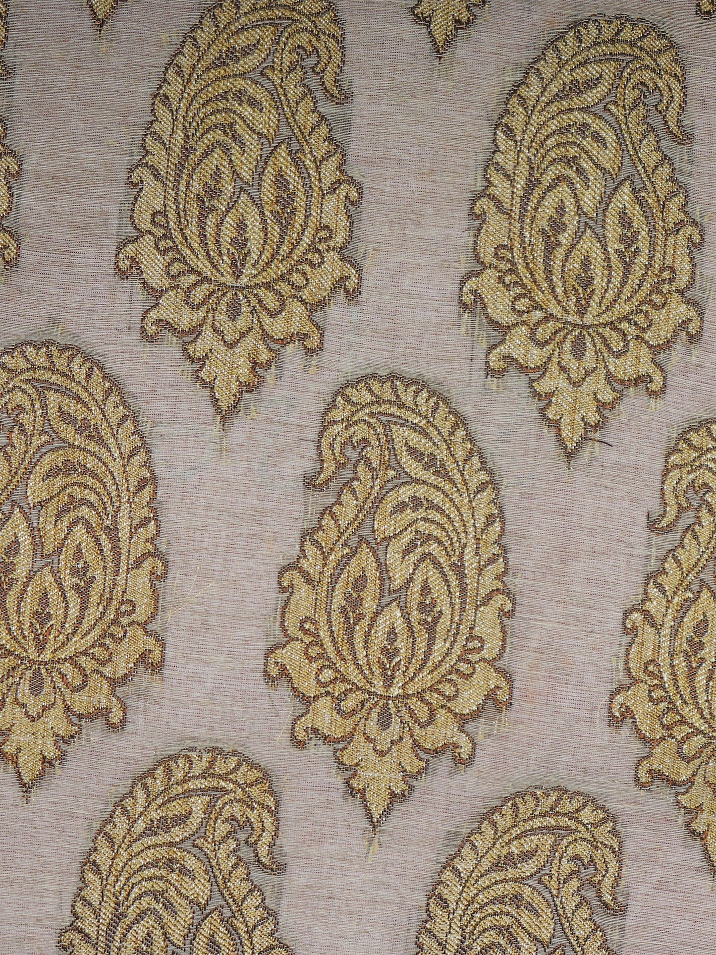 ZEBA World Square Eurosham Cushion Cover for Sofa, Bed | Banarasi Brocade Silk - Paisley Weave | Golden - 20x20in(50x50cm) (Pack of 1)