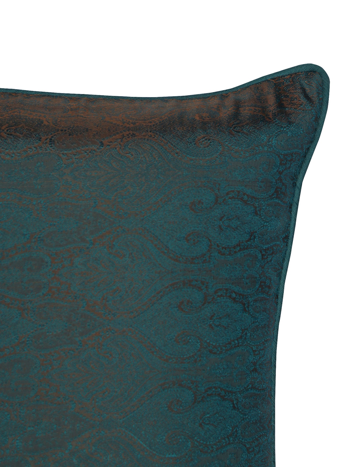 ZEBA World Square Cushion Cover for Sofa, Bed | Banarasi Brocade Silk - Floral Weave | OffWhite/Green - 16x16in(40x40cm) (Pack of 2)