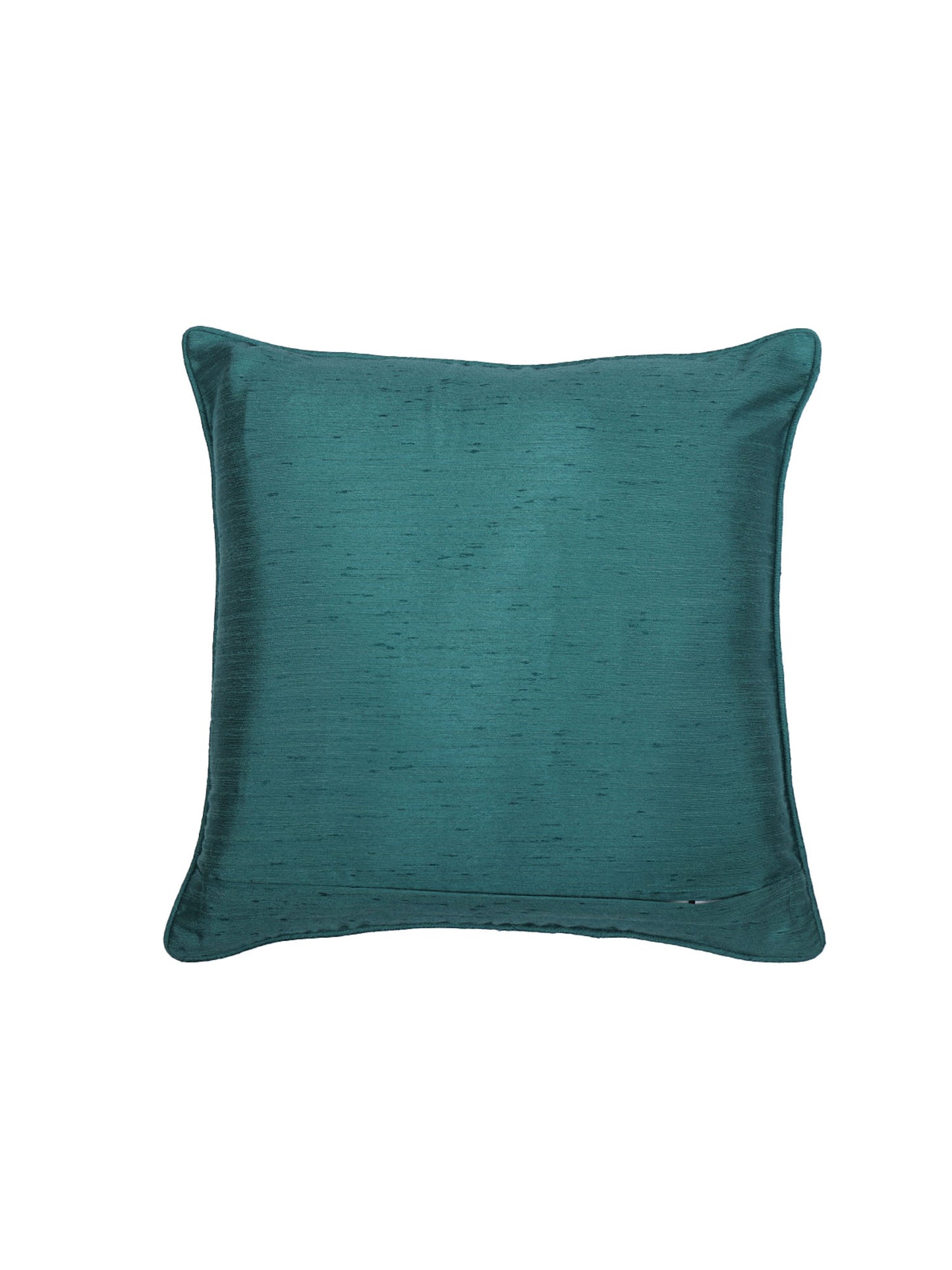 ZEBA World Square Cushion Cover for Sofa, Bed | Banarasi Brocade Silk - Floral Weave | Dark Green - 16x16in(40x40cm) (Pack of 1)