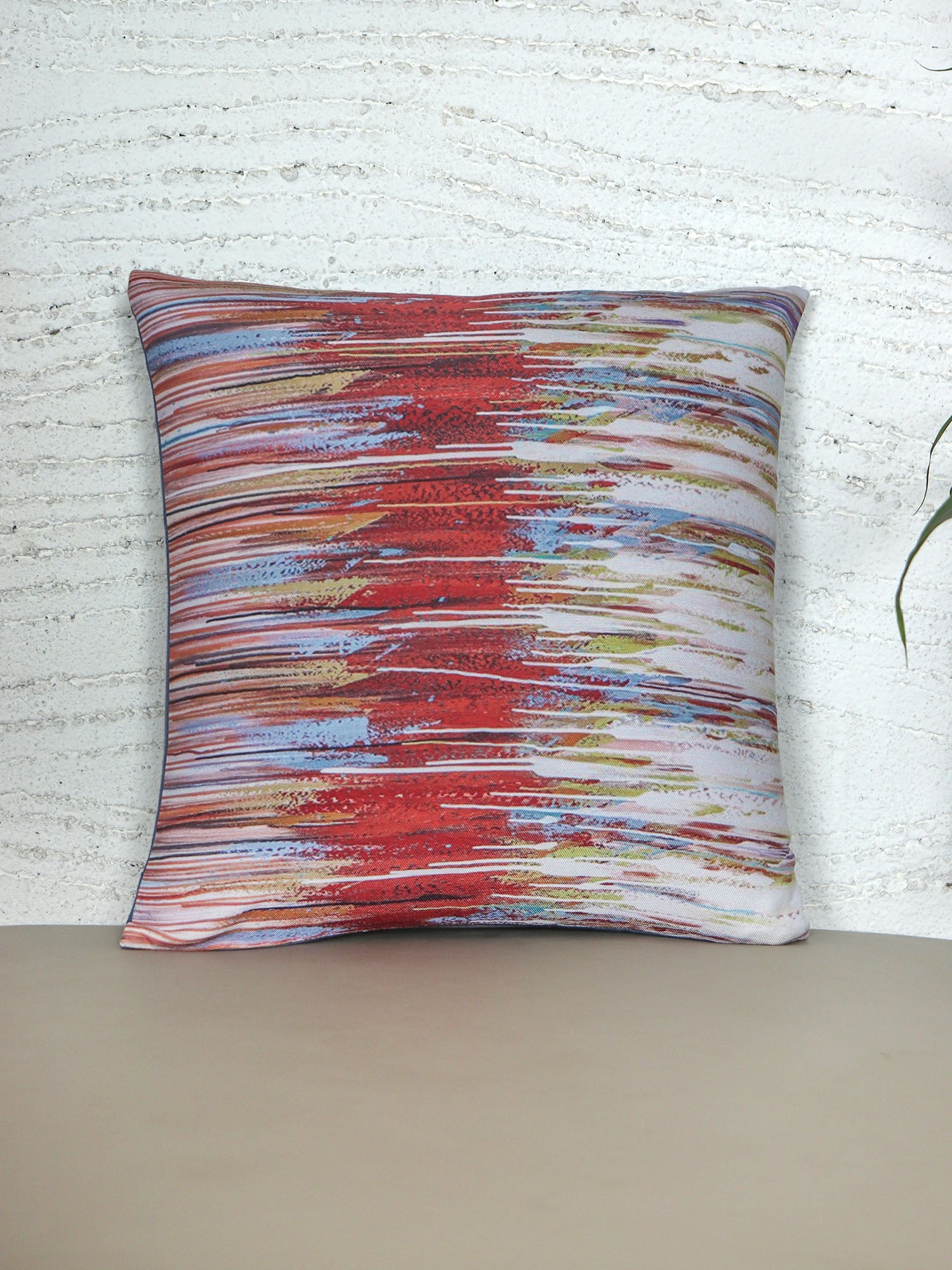 ZEBA World Square Cushion Cover for Sofa, Bed | Printed Abstract Art - Polycanvas | Multicolor - 16x16in(40x40cm) (Pack of 1)