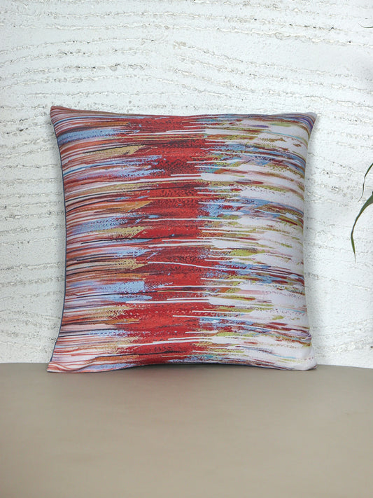 Cushion Cover with Printed Abstract Art - Polycanvas | Multicolor - 16x16in