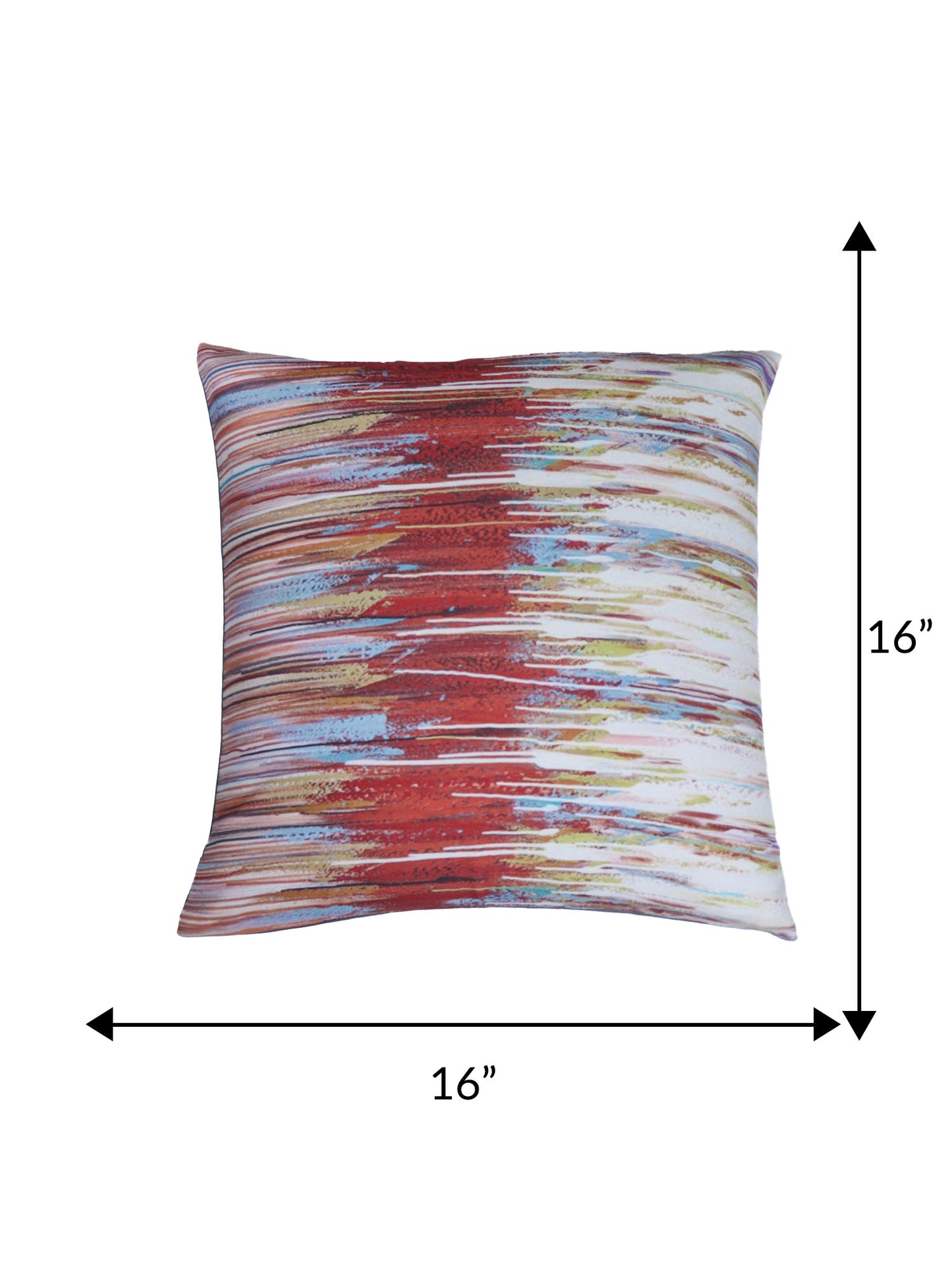 Cushion Cover with Printed Abstract Art - Polycanvas | Multicolor - 16x16in