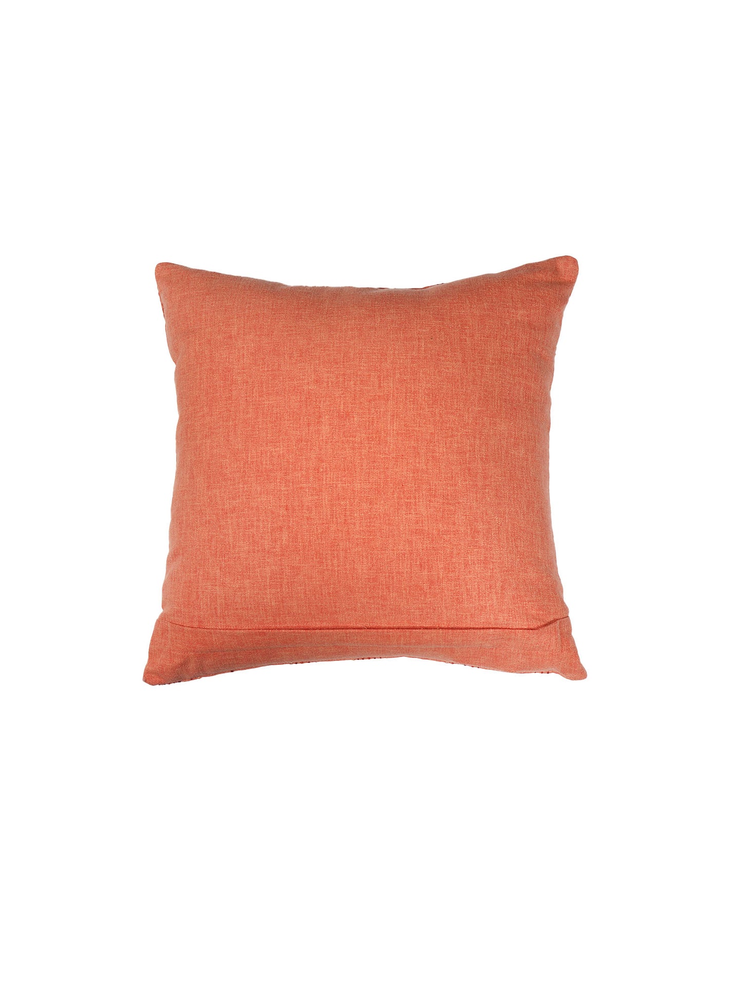 Hand Embrodiered Cushion Cover - Luxe Collection | Sofa, Bedroom, Couch | Polycanvas Abstract Lines - Orange - 16x16 inch (40x40 cms) (Pack of 1)