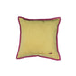 Hand Embroidered Cushion Cover - Luxe Collection | Sofa, Bedroom, Couch | Polycanvas Floral Embroidery with Flange Border - Yellow - 16x16 inch (40x40 cms) (Pack of 1)