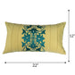 Hand Embroidered Cushion Cover - Luxe Collection | Sofa, Bedroom, Couch | Polycanvas Applique with Floral Embroidery and Moti Work- Yellow - 12x22 inch (30x55 cms) (Pack of 1)