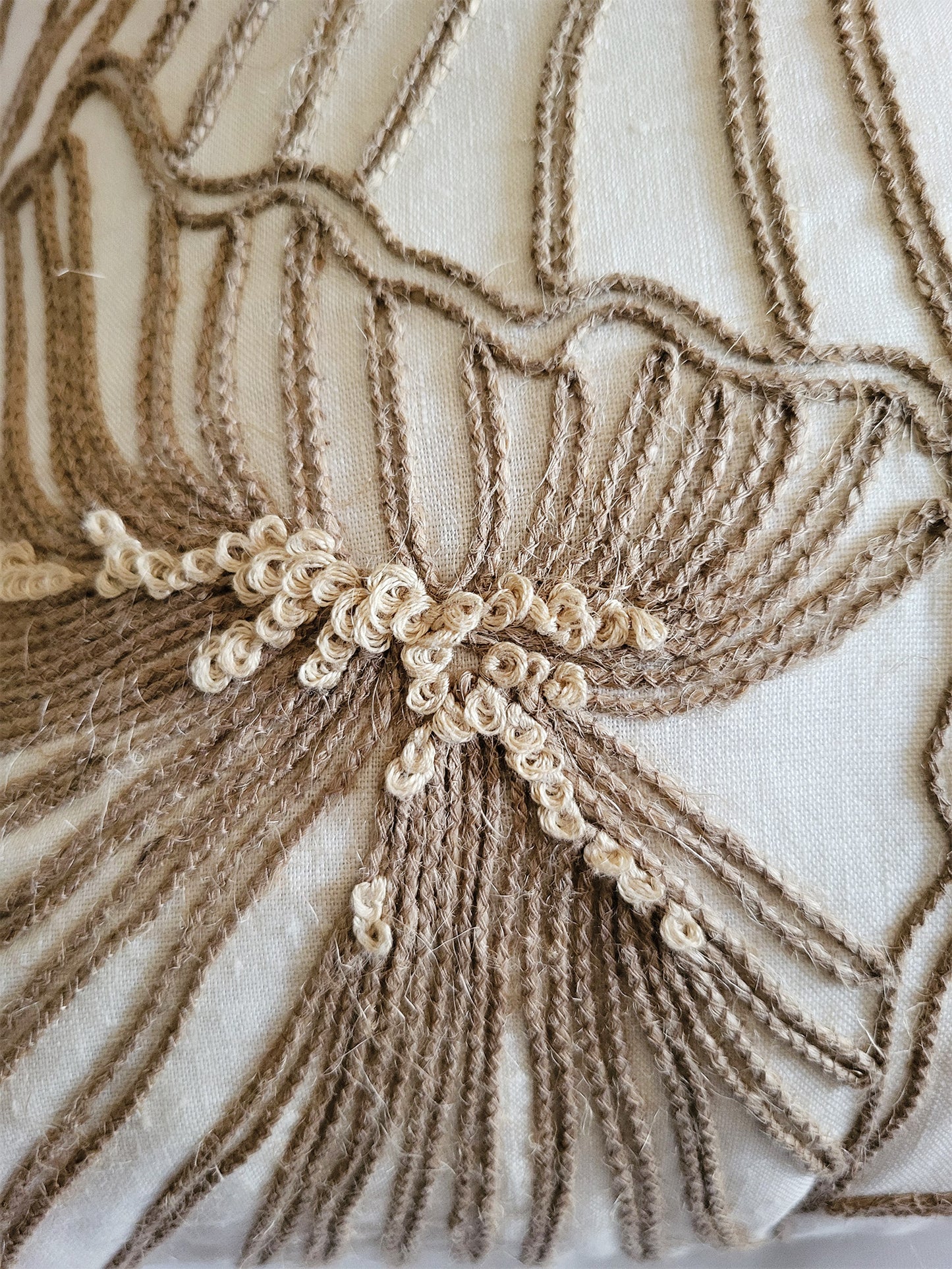 ZEBA Hand Embroidered Cushion Cover - Luxe Collection | Sofa, Bedroom, Couch | Floral Embroidery | Off White - Cotton Blend | 16x16 inch (40x40 cms) (Pack of 1)