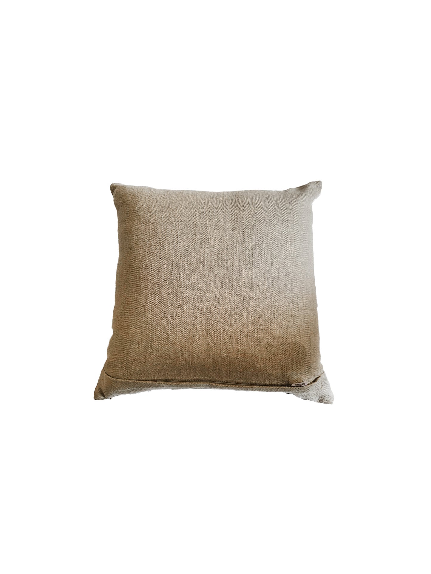 ZEBA Hand Embroidered Cushion Cover - Luxe Collection | Sofa, Bedroom, Couch | Floral Embroidery | Off White - Cotton Blend | 16x16 inch (40x40 cms) (Pack of 1)