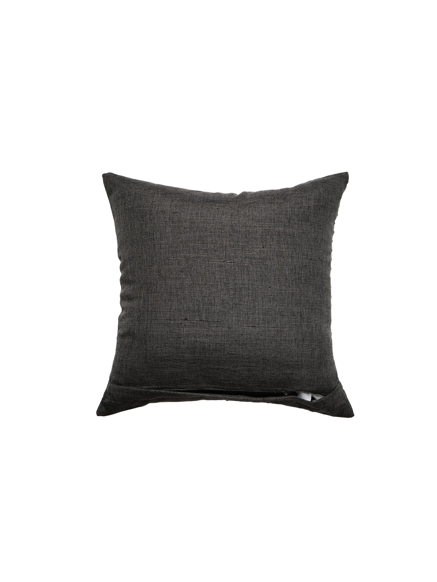 Leather & Polyester Cushion Cover – White, Digital + Patch Work, 16x16 inch, Set of 1