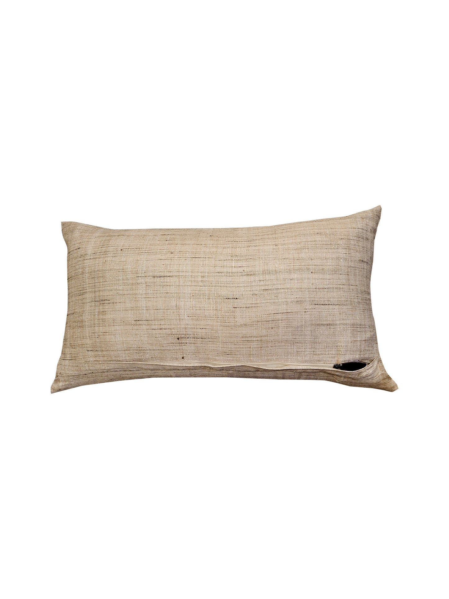 Hand Knotted Embroidered Cushion Cover | Linen 12x22 - 12x22 Inches