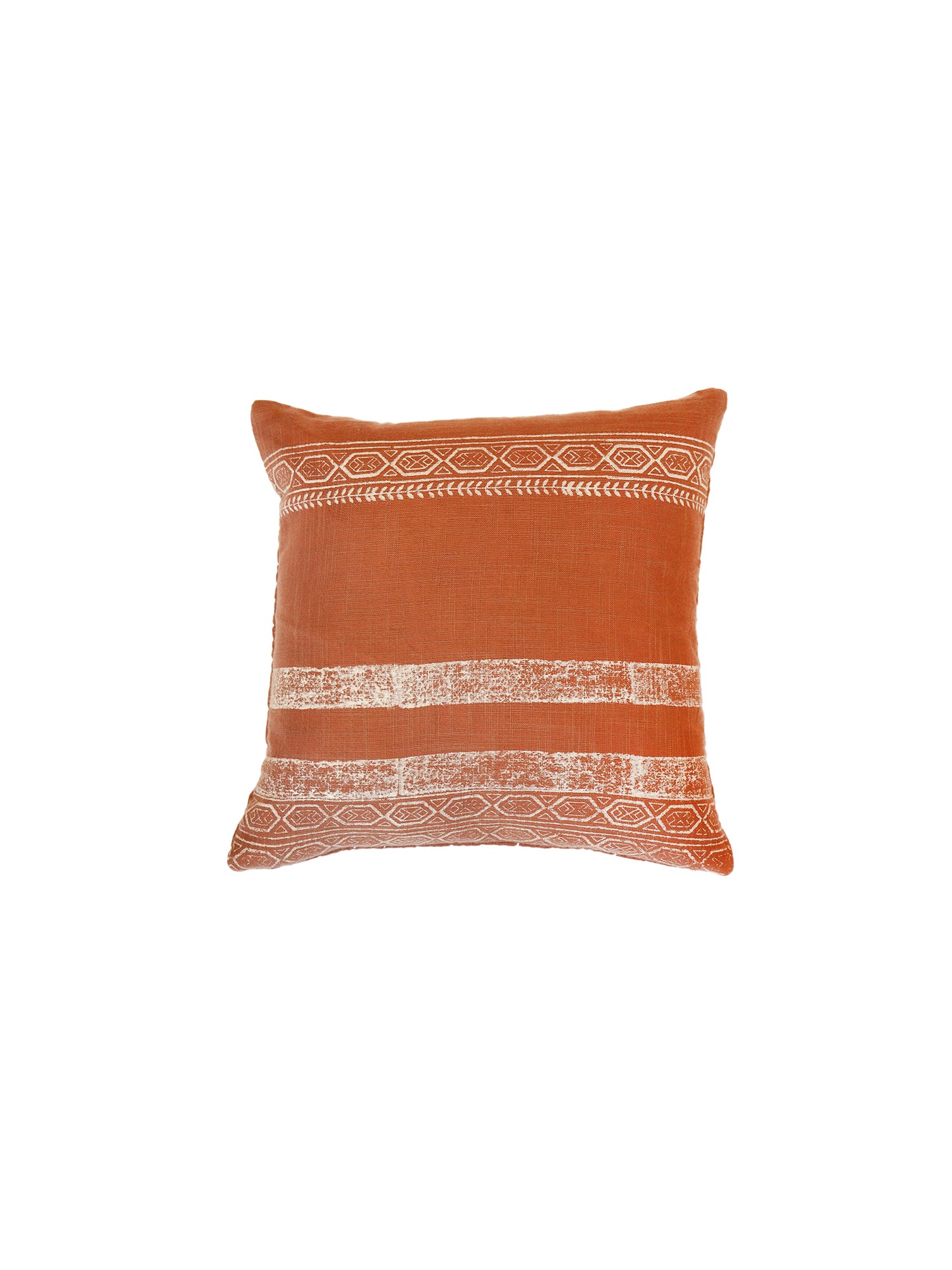 Block Printed Cushion Cover | Quilting - Linen 16 x 16 inches