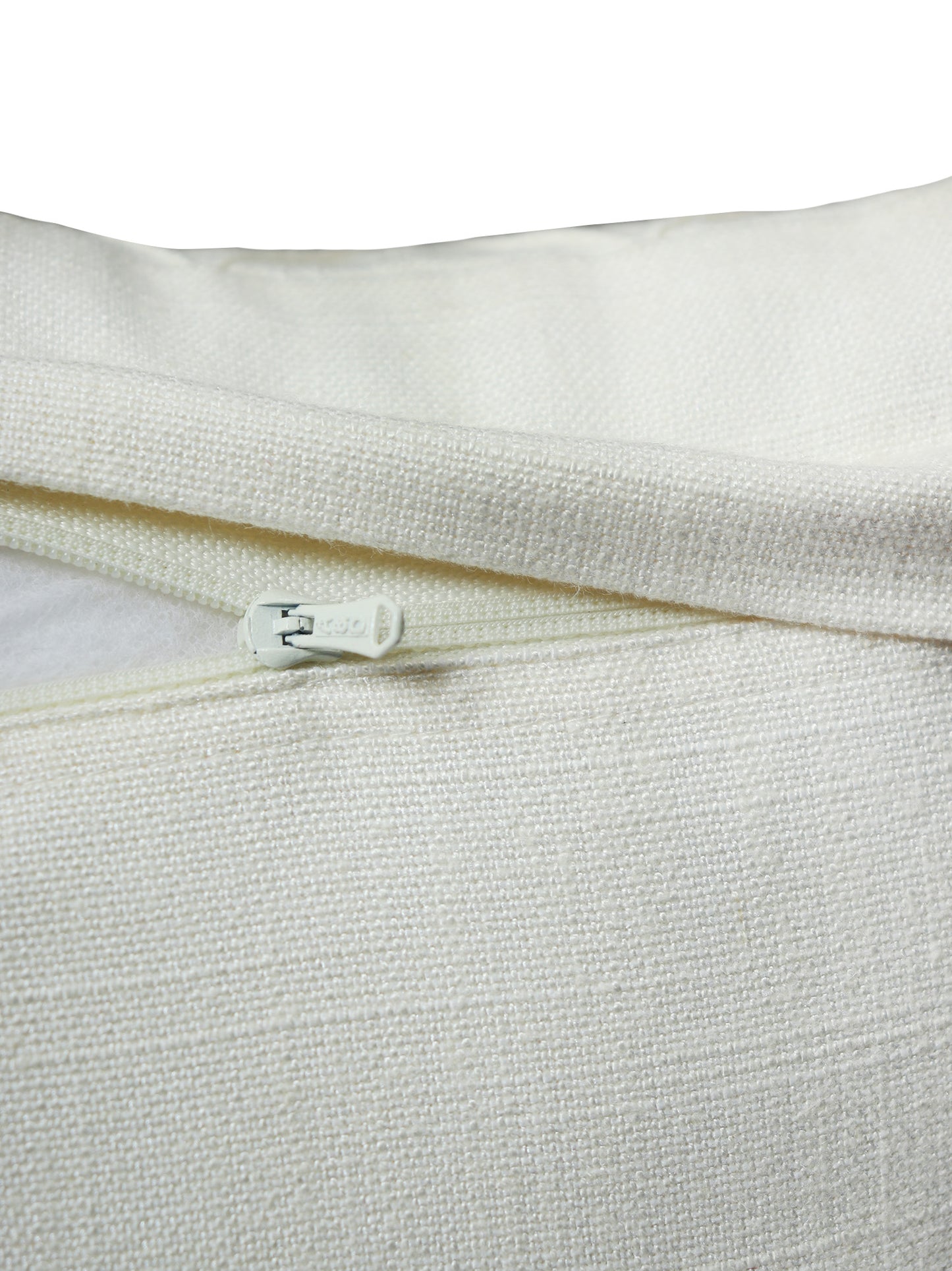 Cushion Cover for Sofa, Bed | PolyCanvas | Self Textured with Pintuck | Off White Yellow - 12x12in(30x30cm) (Pack of 1)