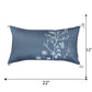 Cushion Cover for Sofa, Bed | PolyCanvas with Floral Print & Tassels | Blue - 12x22in(30x56cm) (Pack of 1)