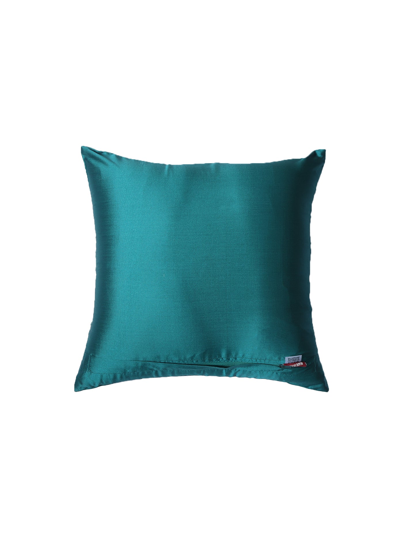 Cushion Cover for Sofa, Bed | Polyester | Motif Embroidery | Teal - 16x16in(40x40cm) (Pack of 1)