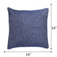 Cushion Cover for Sofa, Bed Cotton Blend with Cord Piping | Blue - 16x16in(40x40cm) (Pack of 1)
