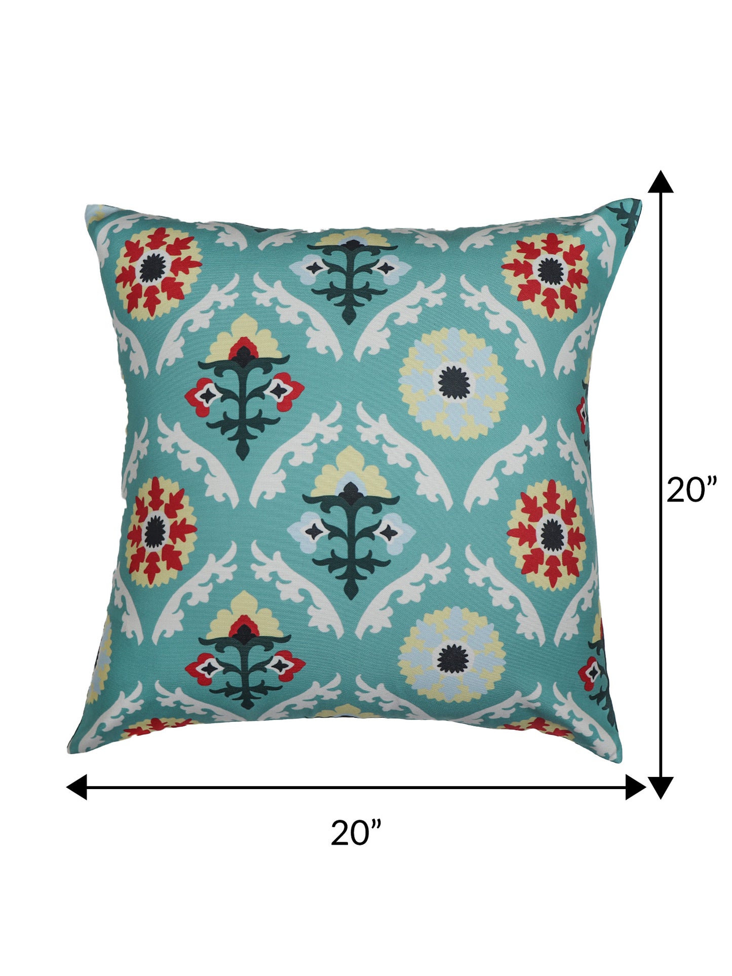 ZEBA World Square Cushion Cover for Sofa, Bed | Motif Printed - Polycanvas | Blue - 16x16in(40x40cm) (Pack of 1)