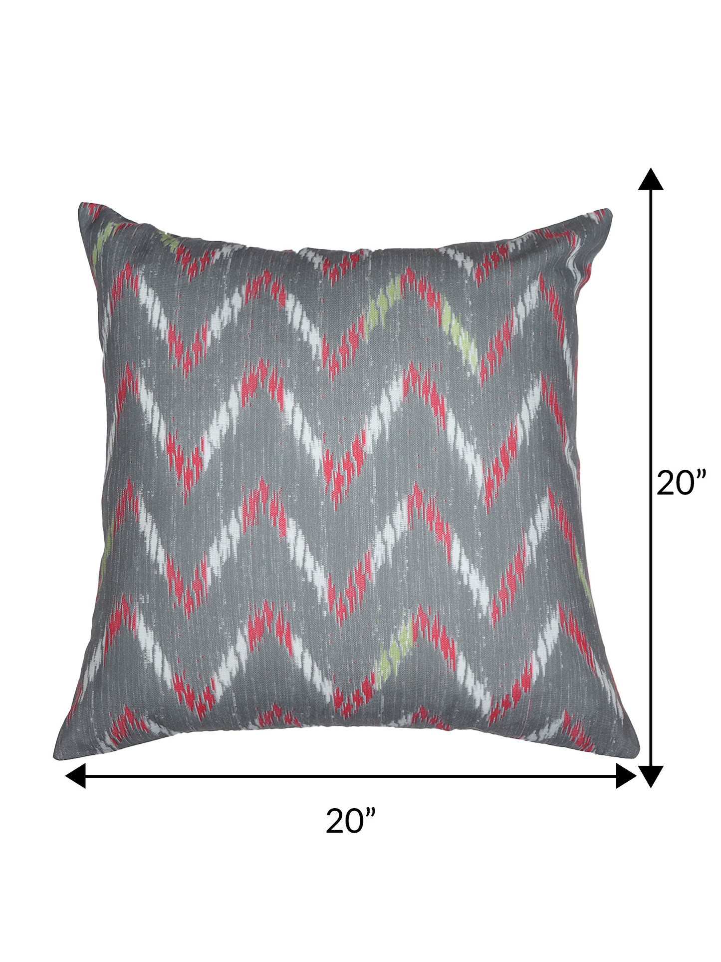 ZEBA World Reversible Eurosham Square Cushion Cover for Sofa, Bed (Hidden Zipper) | Chevron Print and Pintuk at Back - Polycanvas | Grey - 20x20in(50x50cm) (Pack of 1)