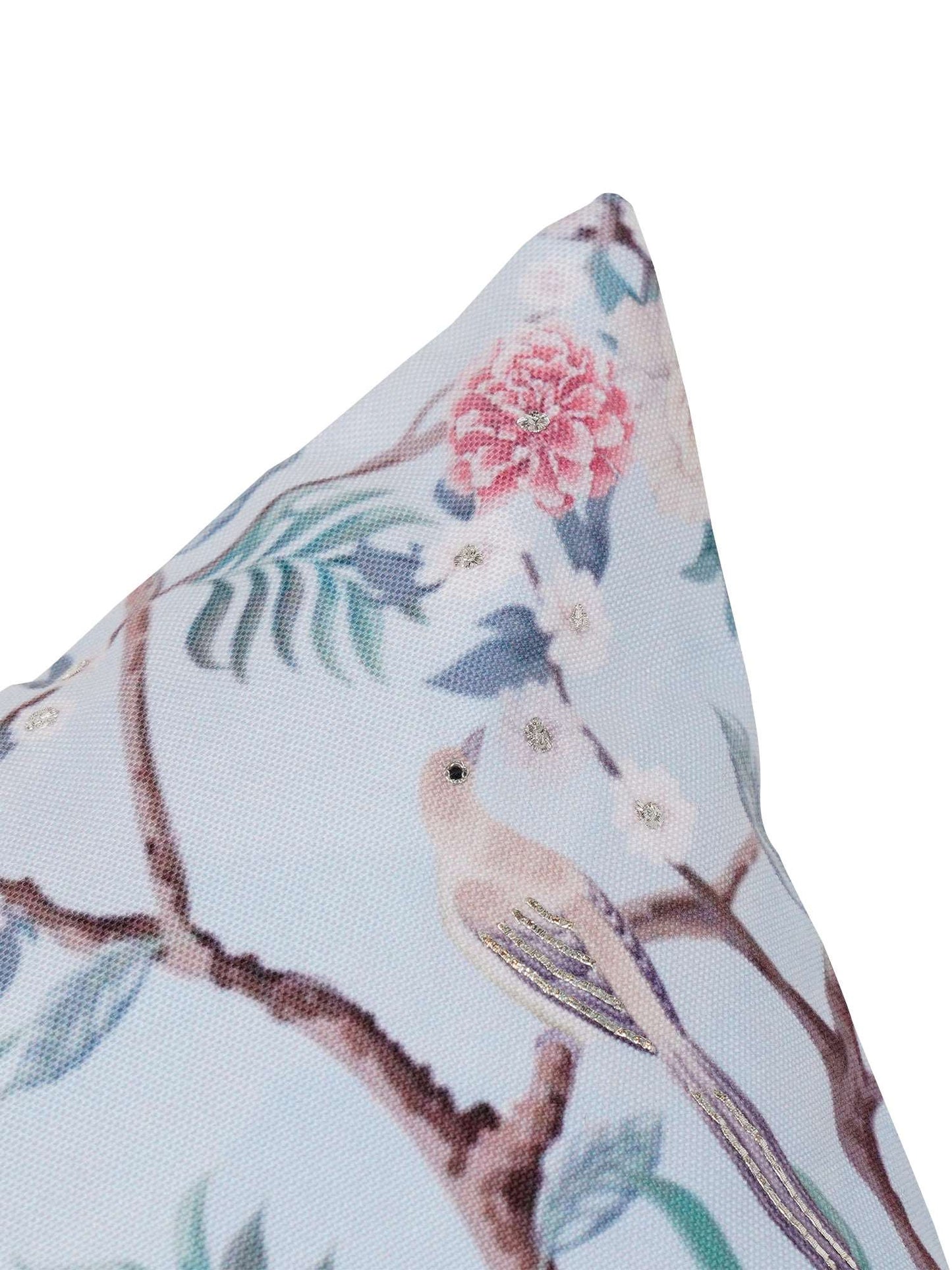 Cushion Cover Poly Canvas Digital Print With Embroidered Multi - 16"X16"