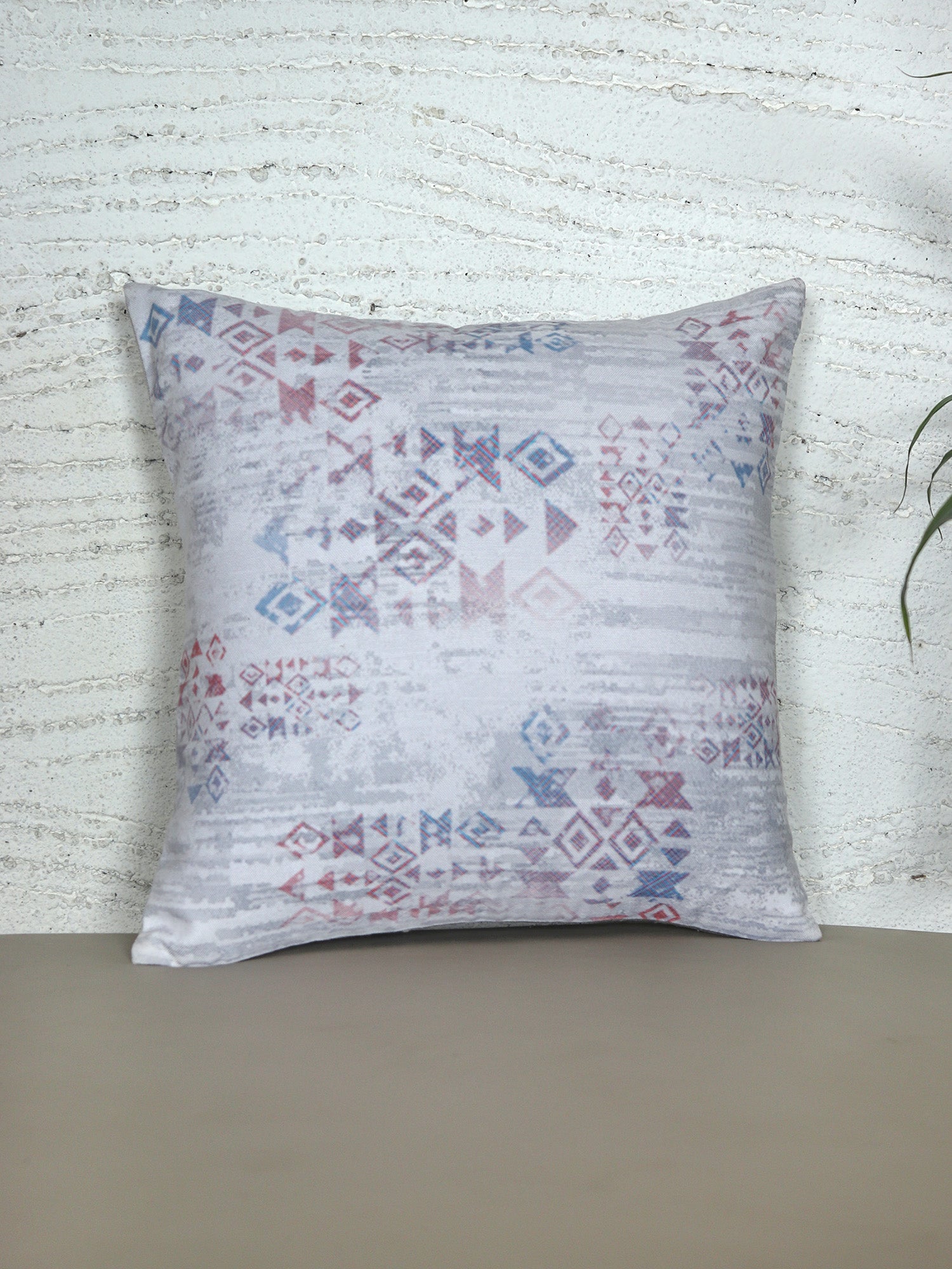 ZEBA World Square Cushion Cover for Sofa, Bed | Contemporary Abstract Art Print - Polycanvas | Light BLue - 16x16in(40x40cm) (Pack of 1)