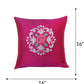 Cushion Cover for Sofa, Bed Polyester Floral Embroidery | Pink  - 16x16in(40x40cm) (Pack of 1)