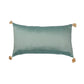 ZEBA World Rectangular Cushion Cover for Sofa - Lumbar Cushion | Tassels  - Polyester | Green - 12x22in(30x55cm) (Pack of 1)