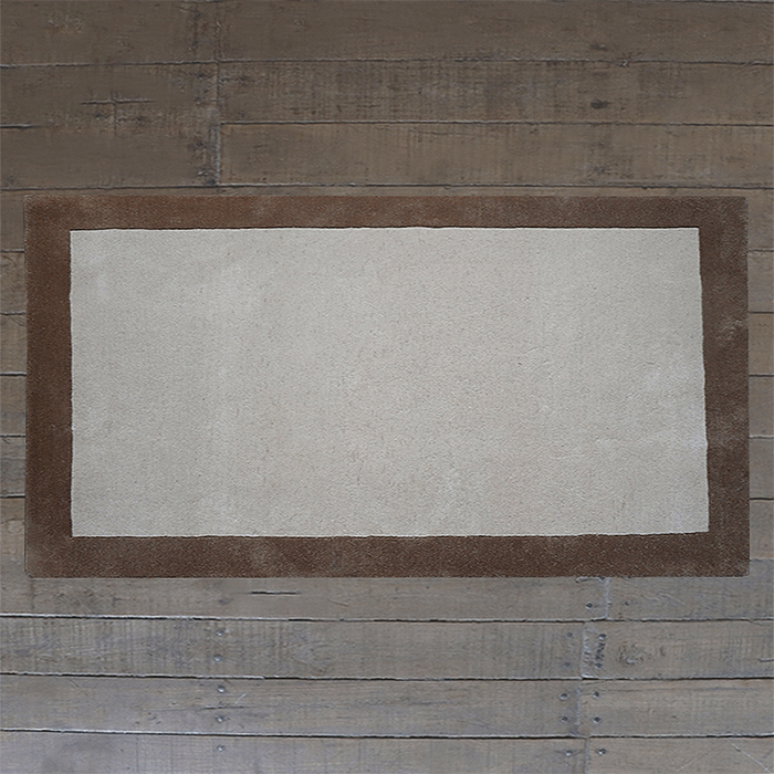 Carpet Hand Tufted 100% Woollen Off White Beige Border - 4ft X 6ft