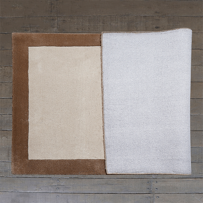 Carpet Hand Tufted 100% Woollen Off White Beige Border - 4ft X 6ft