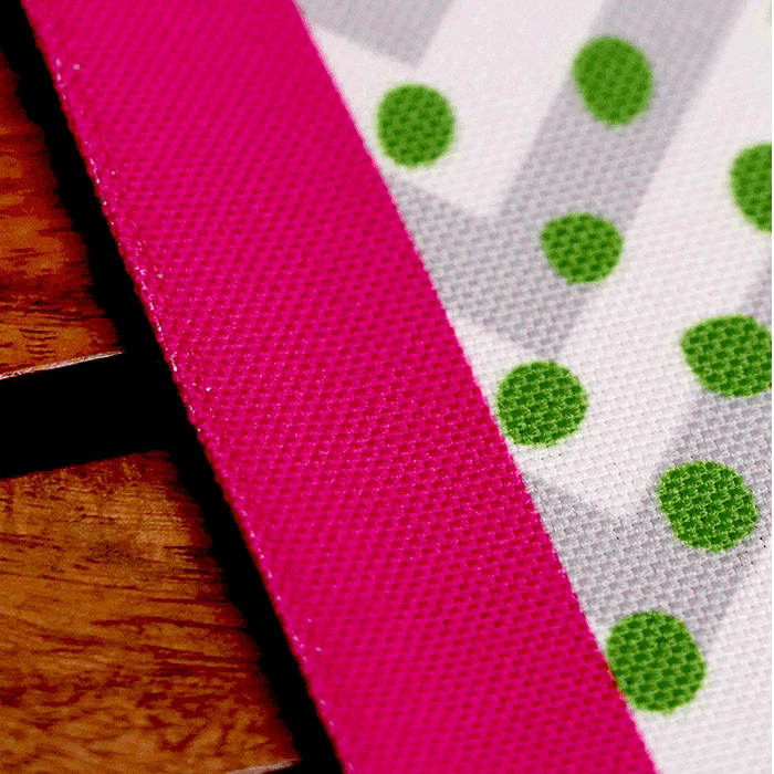Table Runner Poly Canvas Chevron Pattern Off White Pink - 12" X 84"