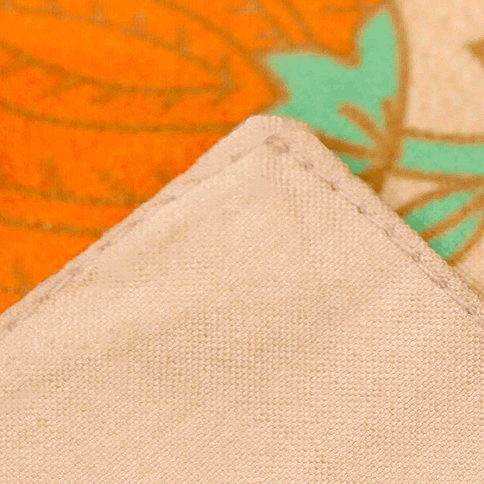 Table Runner 100% Polyester Tulip Kalamkari Printed Rust Green - 12" X 84"