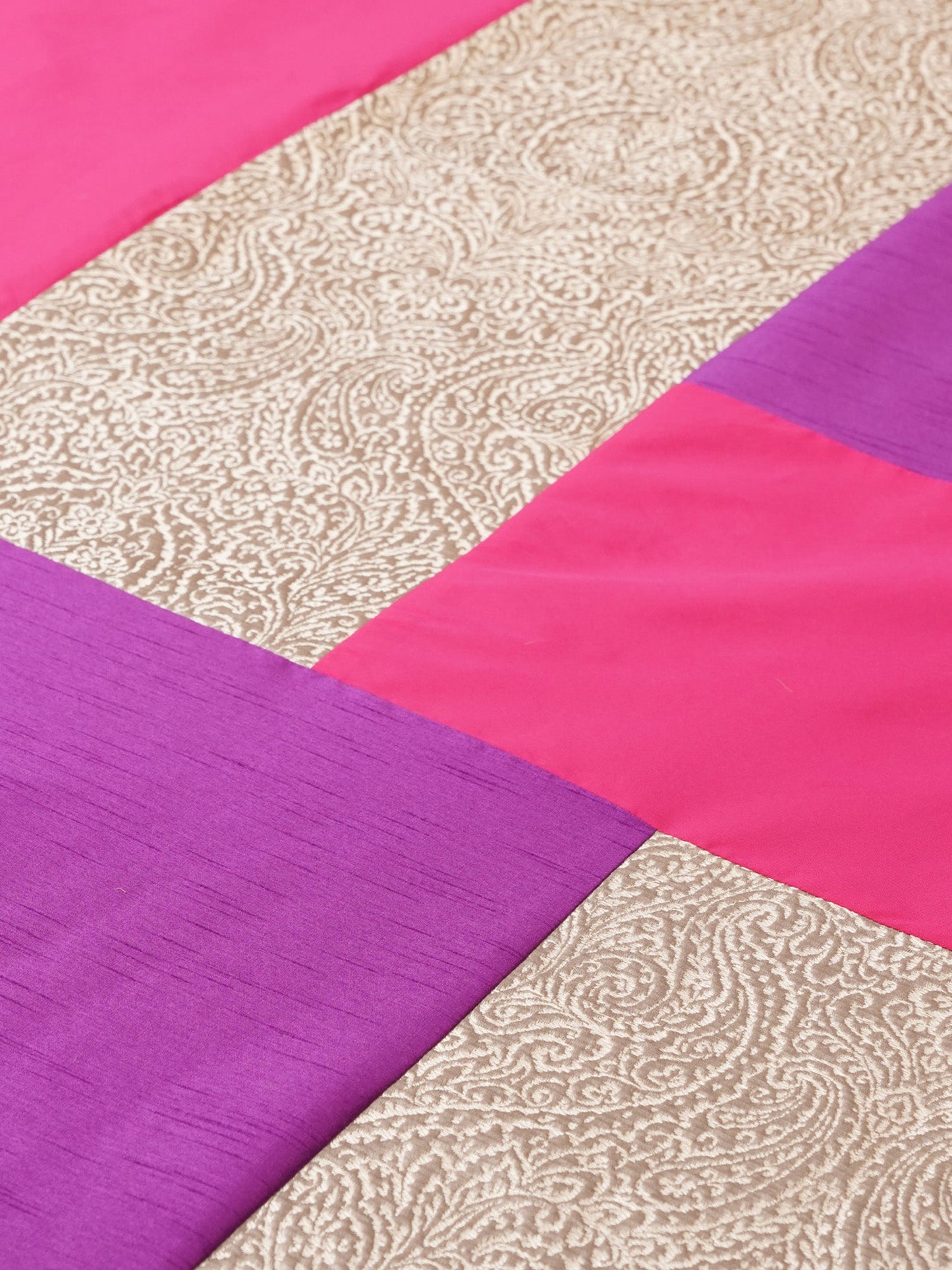 Bed Cover With 2 Pilllow Sham Polyester Blend Patchwork Multi-Coloured (90" X 108" ; Pillow - 17" X 27")