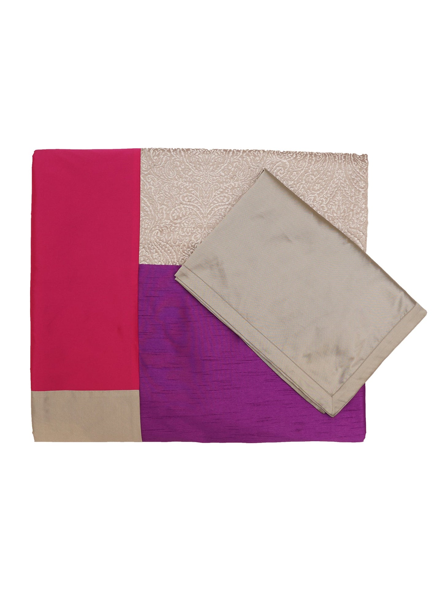 Bed Cover With 2 Pilllow Sham Polyester Blend Patchwork Multi-Coloured (90" X 108" ; Pillow - 17" X 27")