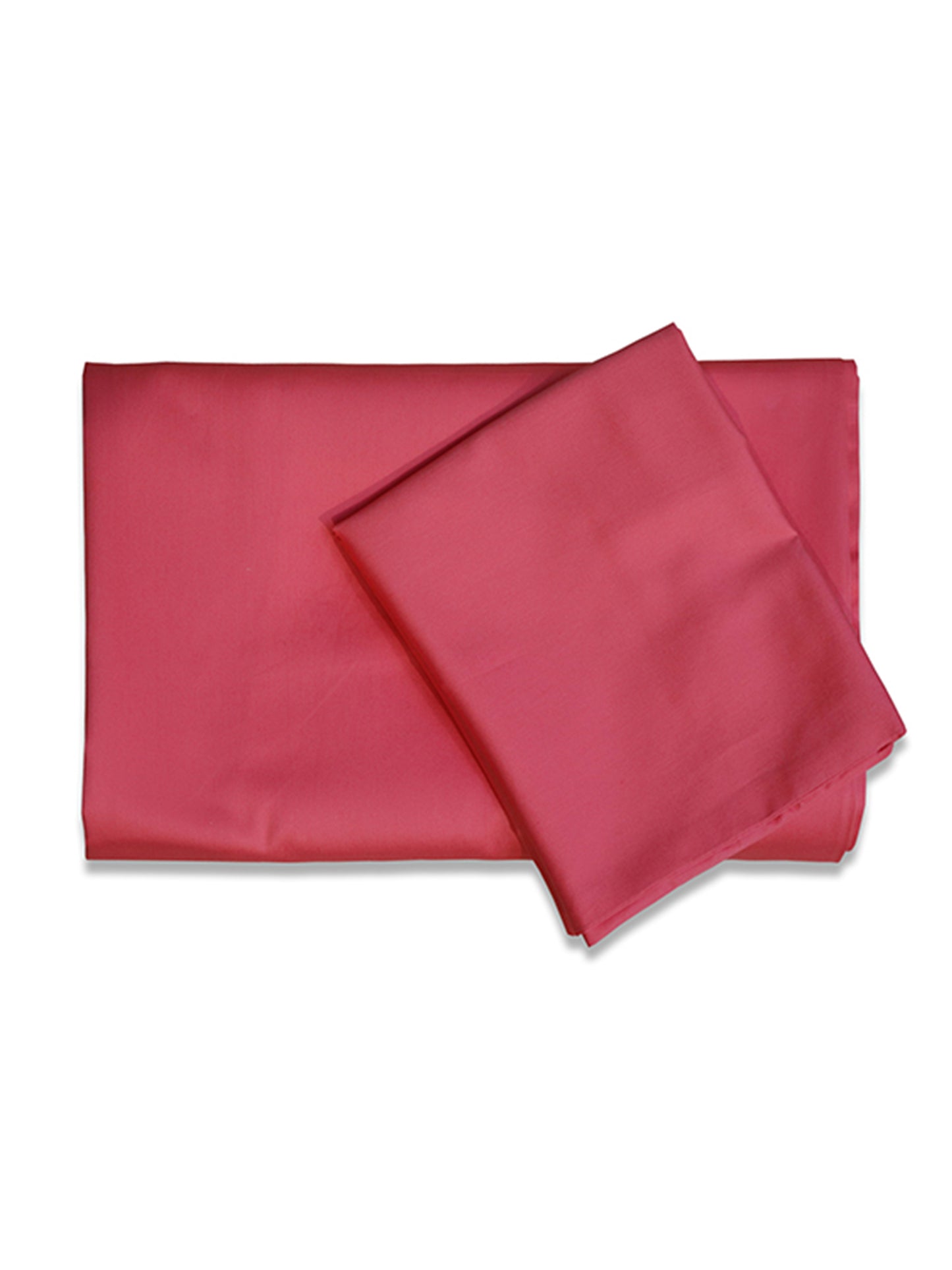 coral Pink colored plain soft bedsheet with 2 matching pillow covers made from 100% pure cotton for king size double bed in 300 thread count fabric