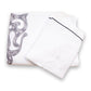 white colored embroidered soft bedsheet with 2 matching pillow covers made from 100% pure cotton for king size double bed