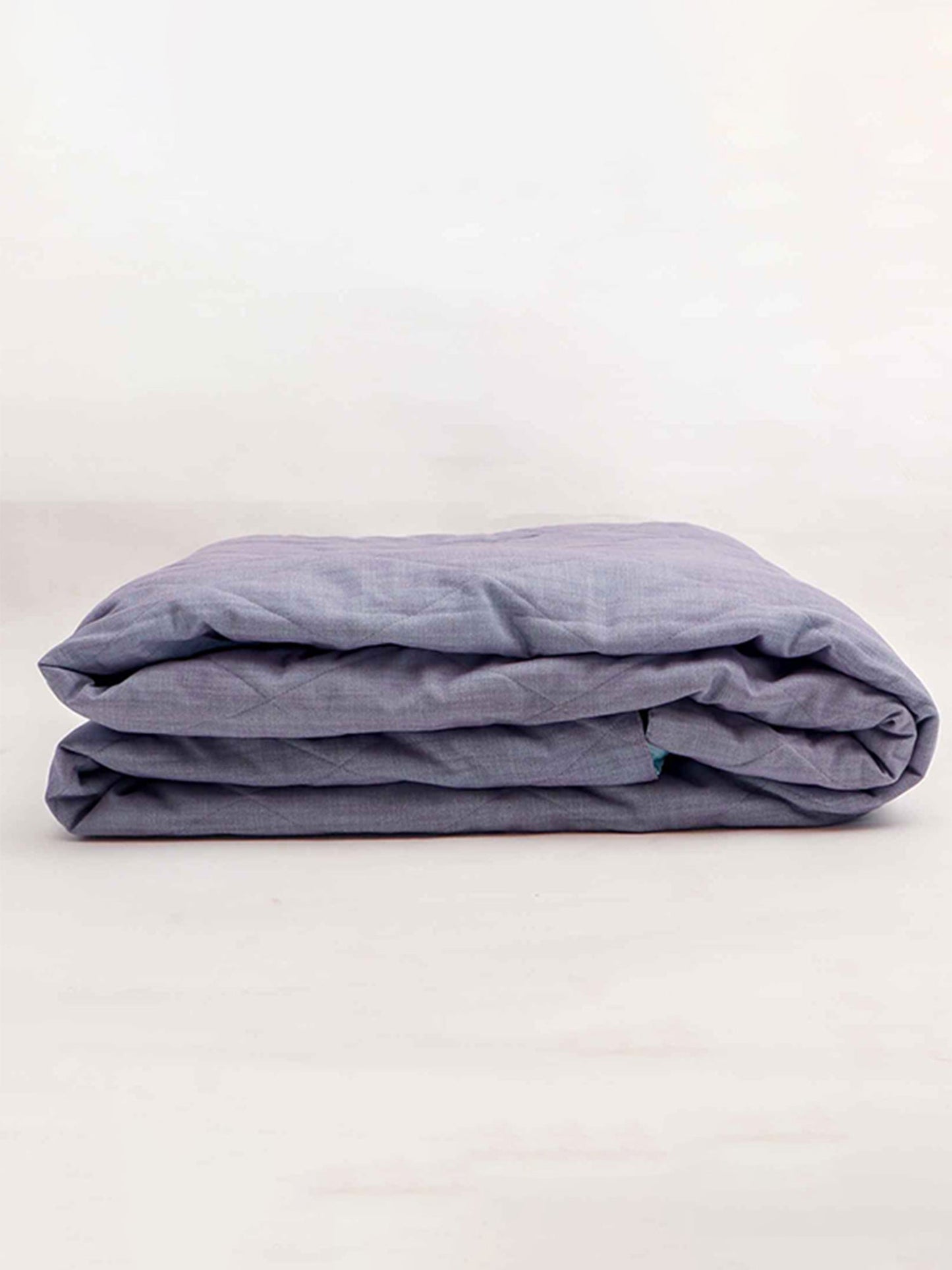 Quilt with 2 Pillow Shams Cotton Diamond Quilted Blue - (90" X 108" ; Pillow - 17" X 27")