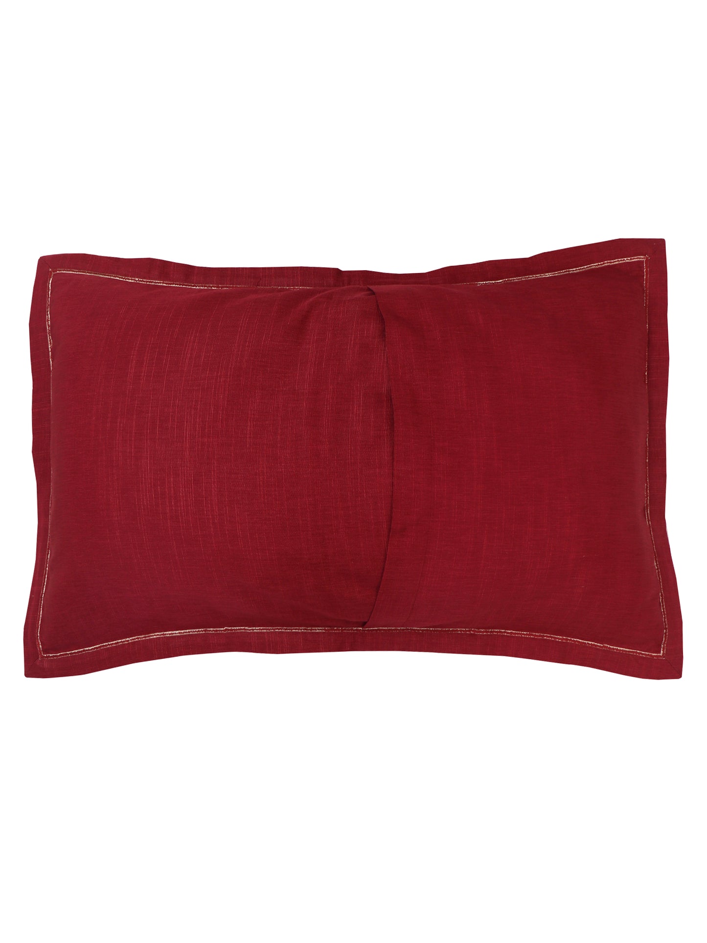 Bed Quilt Polyester Blend With Towel Embroidery with Tassels Wine Red - 90" x 108", 17" x 27"
