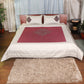 Marron colored embroidered bed quilt /comforter with 2 matching pillow covers made from cotton blended front and cotton backed quilt for king size double bed 