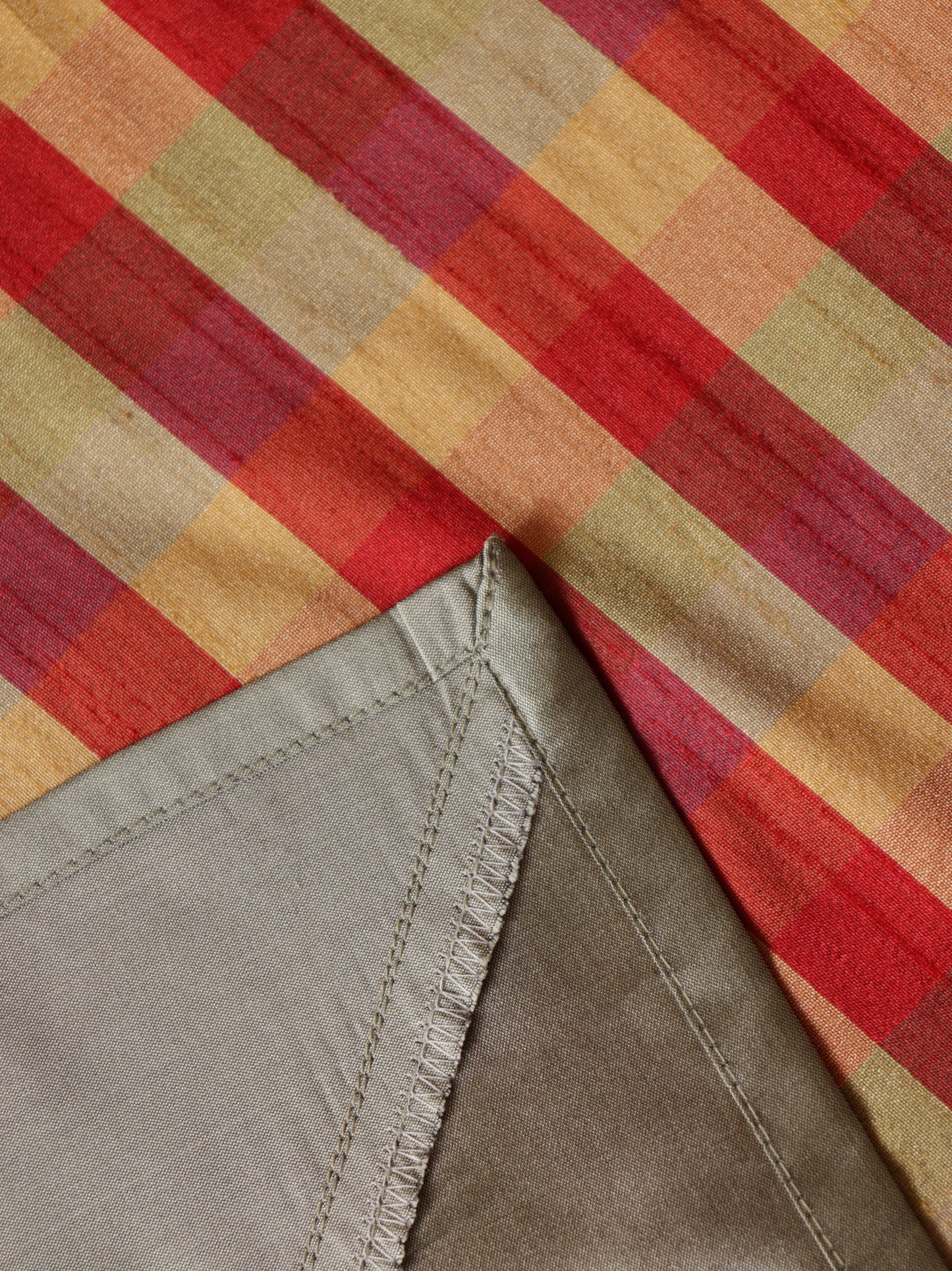 Table Cover Polyester Blend Checkered with Border Multi - 52" x 84"