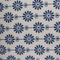 white and blue colored 6 seater floral printed table cover - 52x84inches