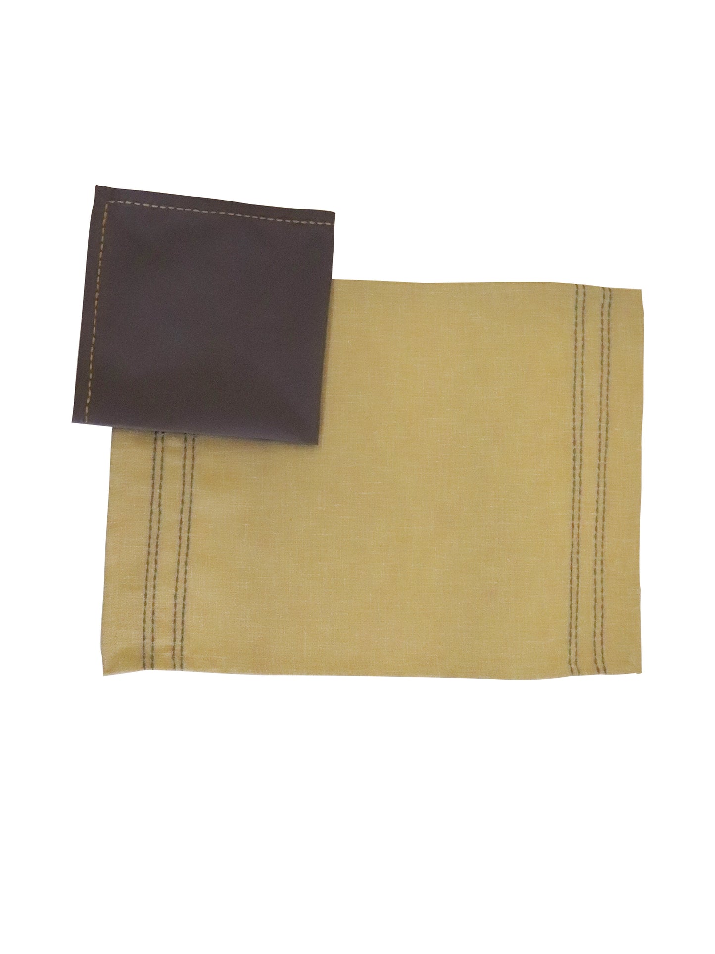 Chawal Taka Embroidered Mats Napkins (Set of 6 each) Cotton Blend Green Grey - 13x18in, 16x16in