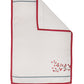 red and white floral embroidered placemats and napkins in contrast colors - 13x19inch 