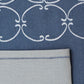 closeup of embroidered dinner table placemats and embroidered napkins set of 6 each in blue shades - 13x19 inch 