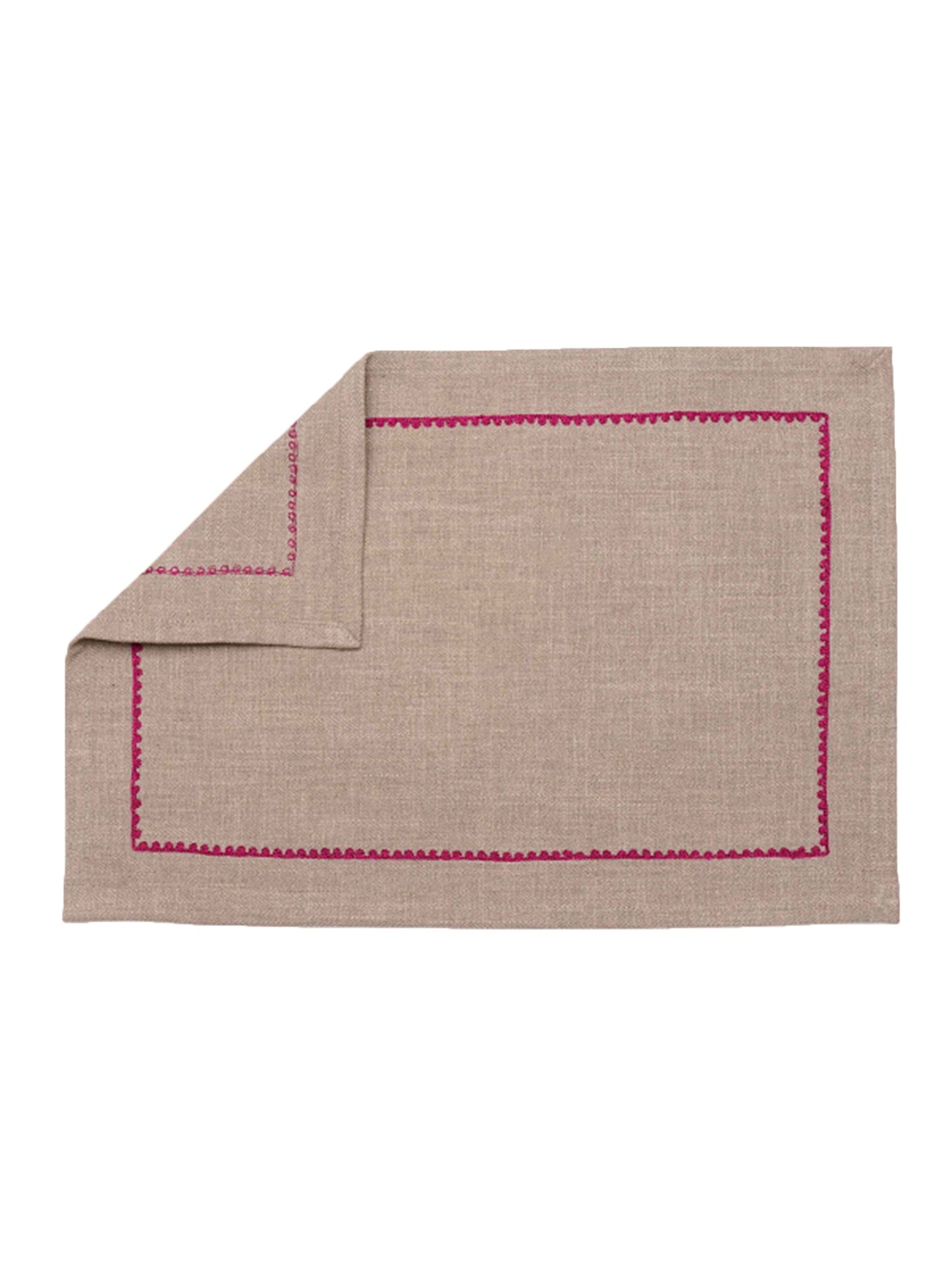 Table Mats and Napkins Cotton Embroidered Grey and Dark Grey - 13" x 19" ; 16" x 16" - Set of 6