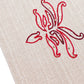 closeup of hand embroidery on white table runner with floral pattern  for 6 seater table - 12x84 inches
