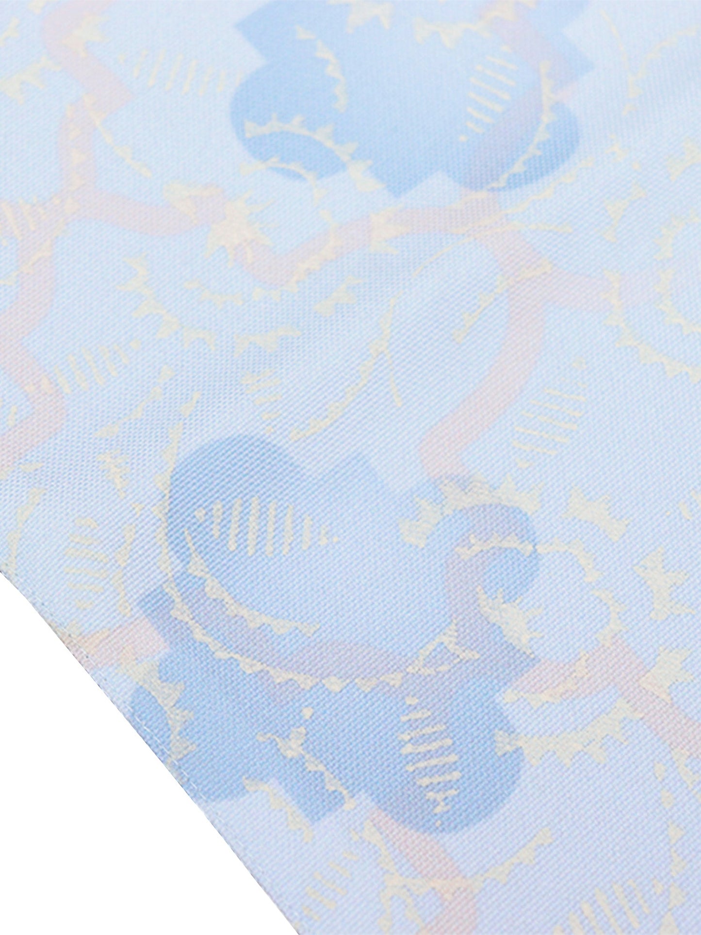 Table Runner Poly Canvas Geometric Jhali Pattern Blue - 12" X 84"